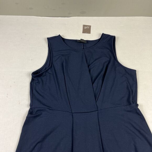 J.Jill Wearever Sleeveless Midi Dress Navy Blue Travel Knit Minimalist NWT SP - Picture 3 of 11